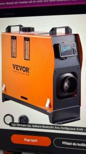 Prodám jednou použité naftové topení VEVOR 8kw